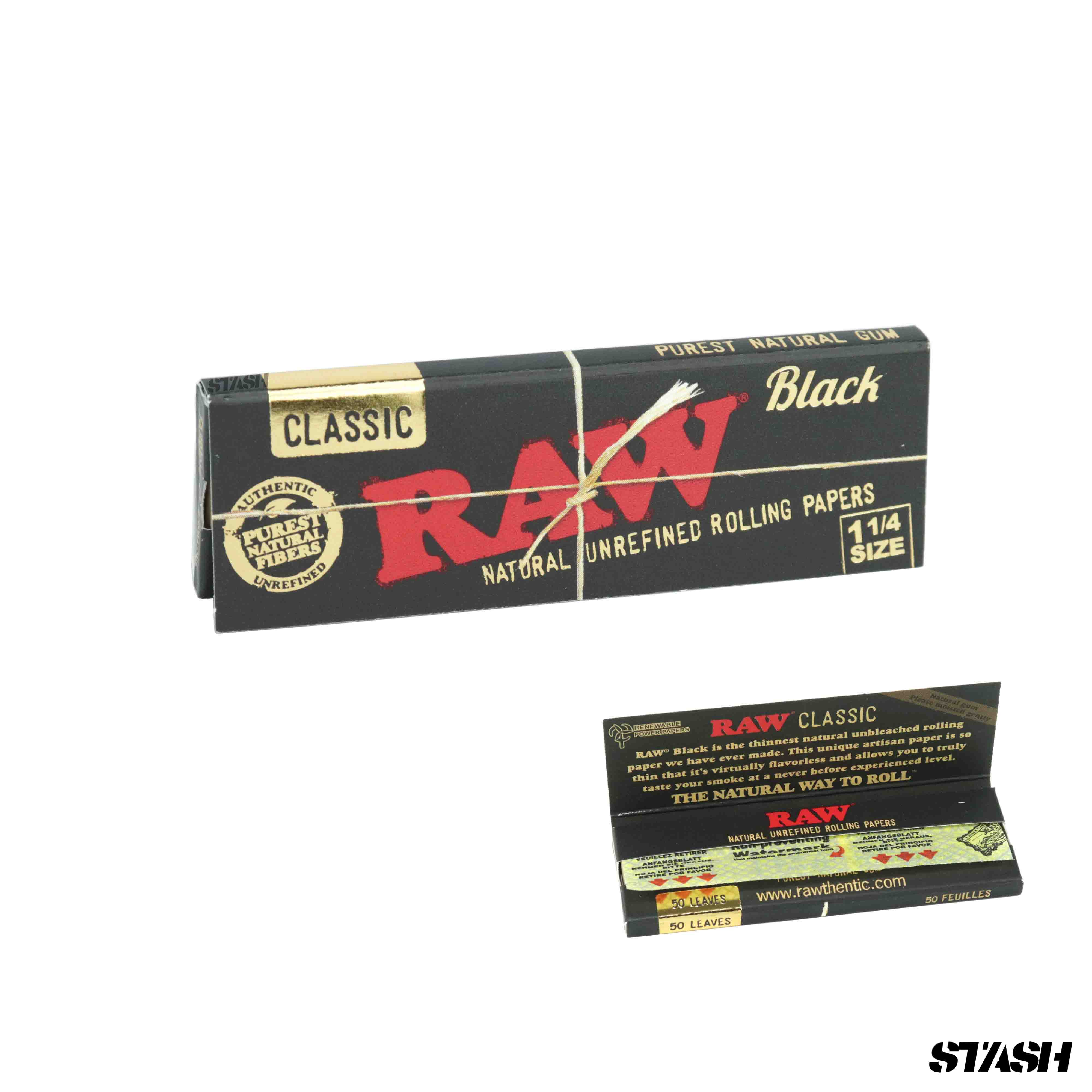 RAW Black 1 1/4 Papers – STASHPH