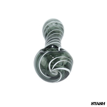 Load image into Gallery viewer, Black Swirl Spoon Pipe
